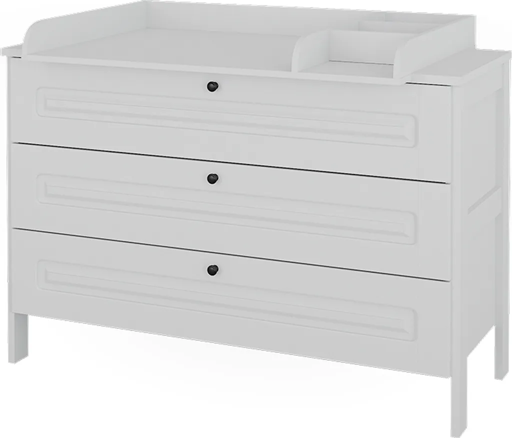 Table à langer stable Vitalispa Ajaton : grand rangement 133 cm Blanc
