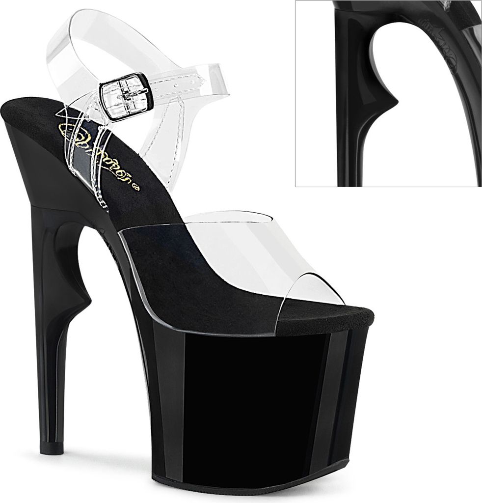 Pleaser LOVETHORN-708 Plateau Sandalen Transparent - Schwarz EU 37
