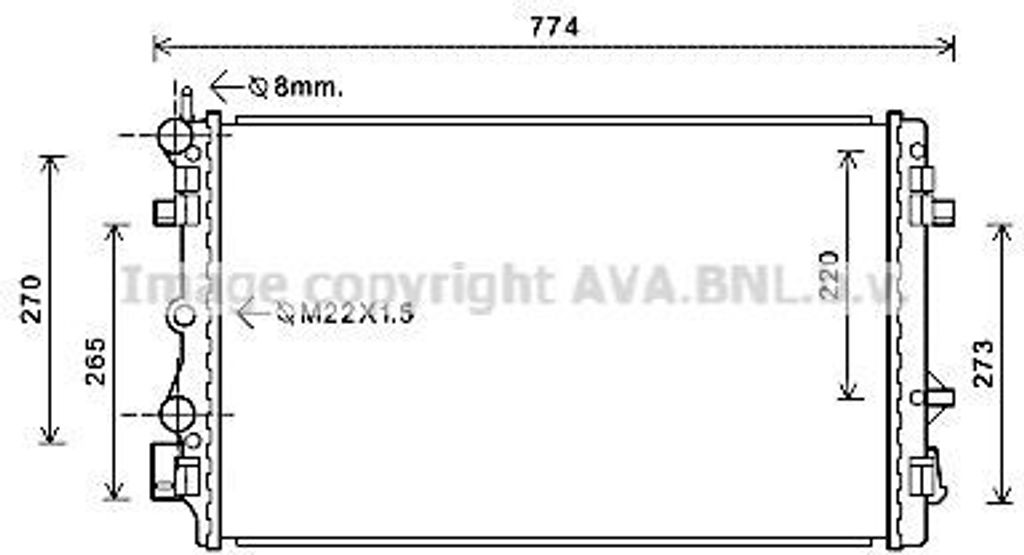 PRASCO SA2021 - OE 6R0121253H Kühler, Motorkühlung für A1 (8X), Ibiza (6J, 6P), Fabia II (54), Polo (6C, 6R)
