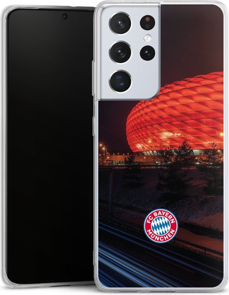 DeinDesign Handyhülle für Samsung Galaxy S21 Ultra 5G Silikon Hülle Case Smartphone Schutzhülle FC Bayern München FCB Stadion