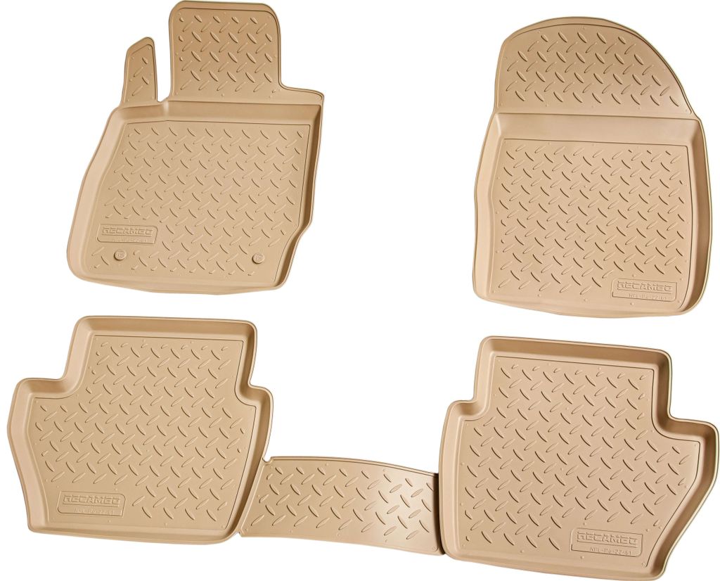 3D Gummi Fußmatten für Ford Fiesta VI | 2008-2017 | Typ JA8 | beige mit Rand