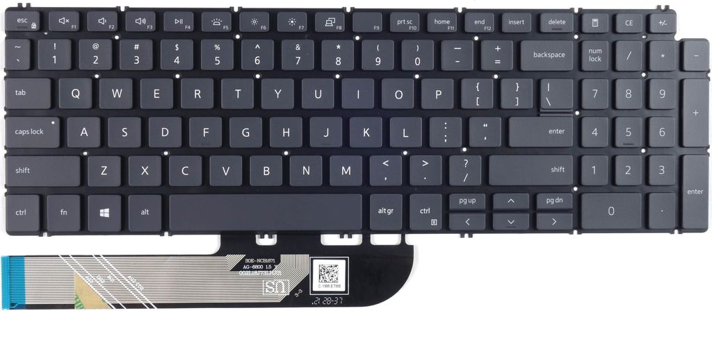 Tradebit - Tastatur für DELL | Englisch US QWERTY INT | Volle Kompatibilität | Hochwertige Materialien | Modelle: Inspiron 5584 5593