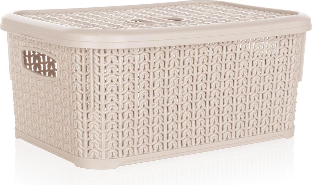 BRILLANZ Korb Rattan mit Deckel 6 l, 28,5 x 20 x 12,5cm, Produktbild 
