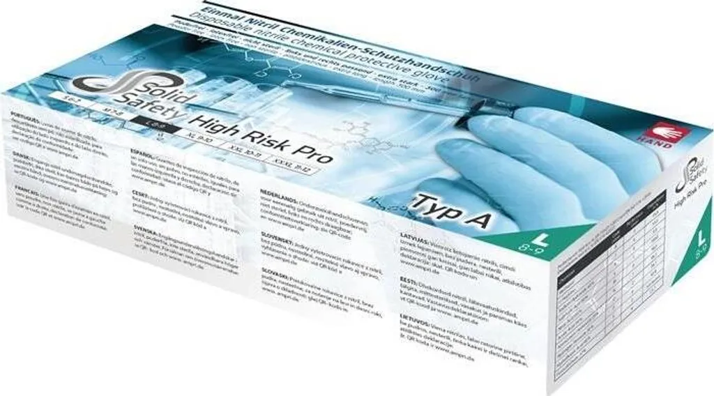 Guanti monouso HighRisk Pro taglia L blu nitrile EN 374,EN 388 PSA III AMPRI