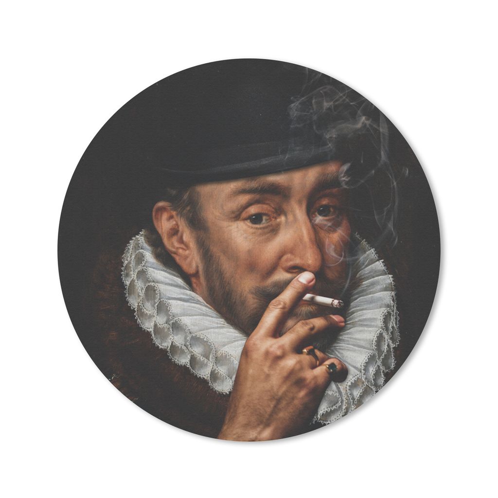 MuchoWow Mauspad Mousepad Wilhelm von Oranien - Adriaen Thomasz - Hut 20x20 cm - Mousepads - Maus Mat - Pad - Mausunterlage - Schreibtischmatte