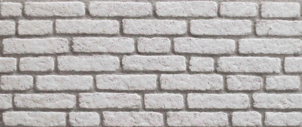 3D Wandpaneel Styropor Platte 120x50cm Backstein Weiß - Fassaden- Wand-Verkleidung