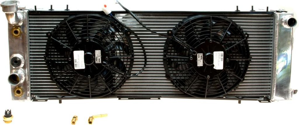 Aluminium Kühler Set mit E-Lüfter, Thermoschalter; Cherokee XJ 91-95