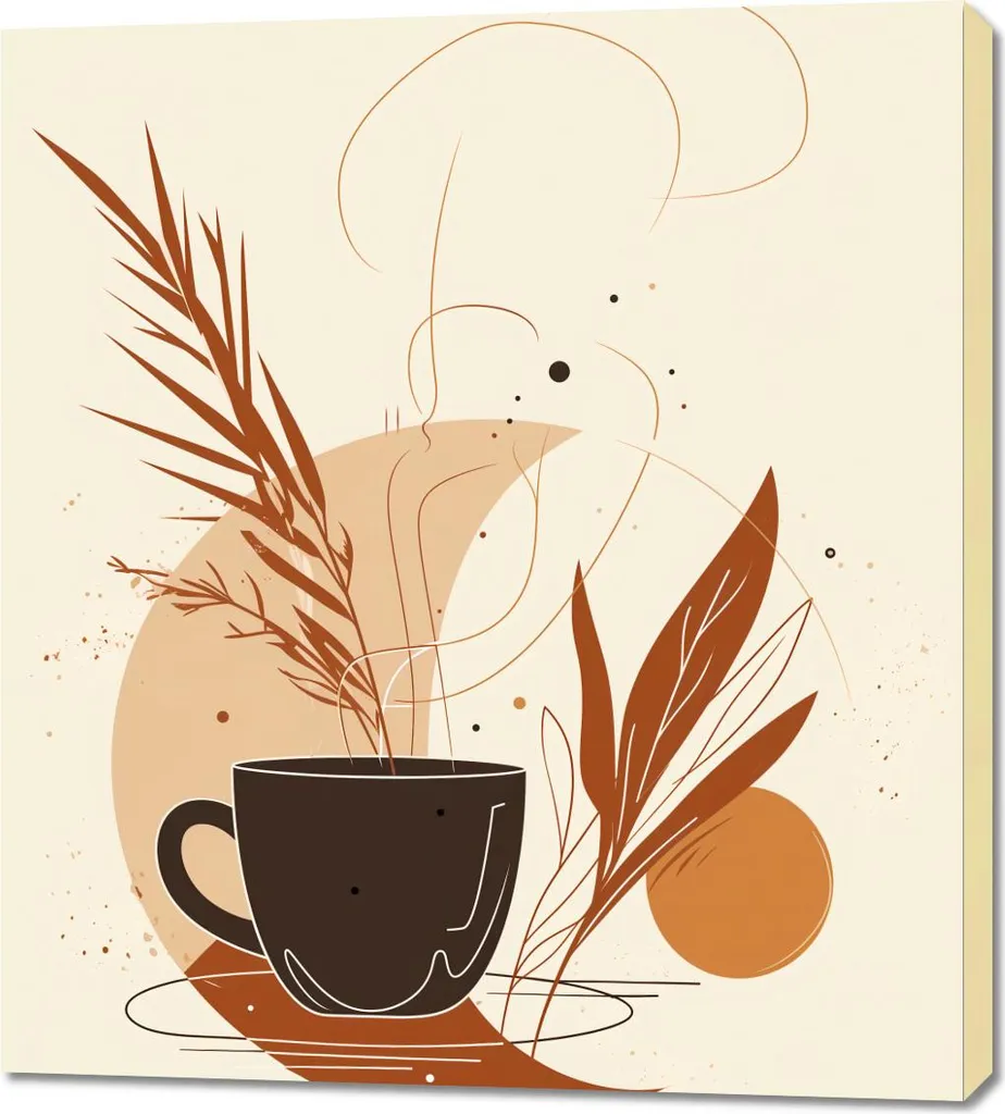 Tableau Musique matinale autour d'un café - Impression 90 x 100 cm