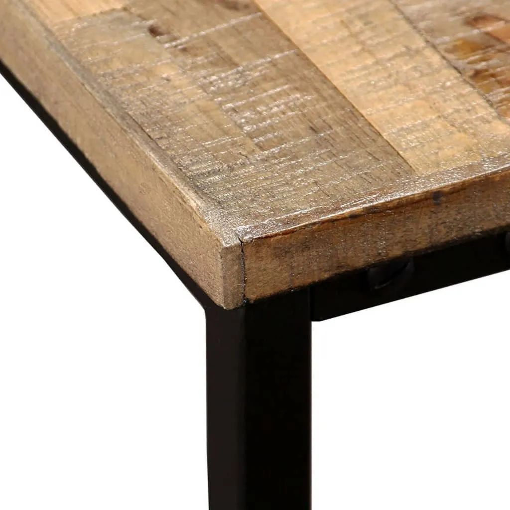 Table basse double en teck massif recyclé avec finition artisanale - 4