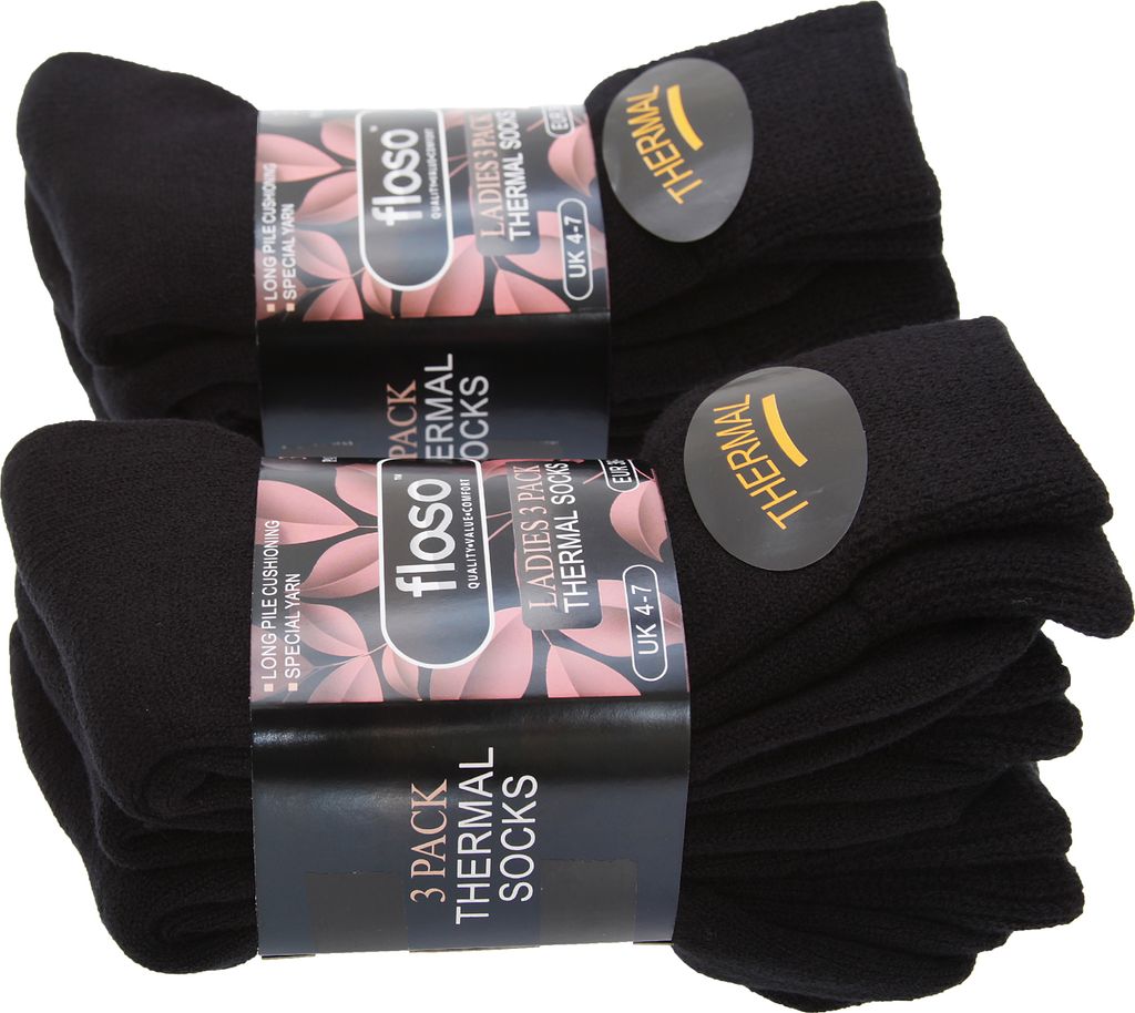Dámske termoponožky FLOSO, 6-pack W142 (37-41) (čierne) Obrázok produktu 2