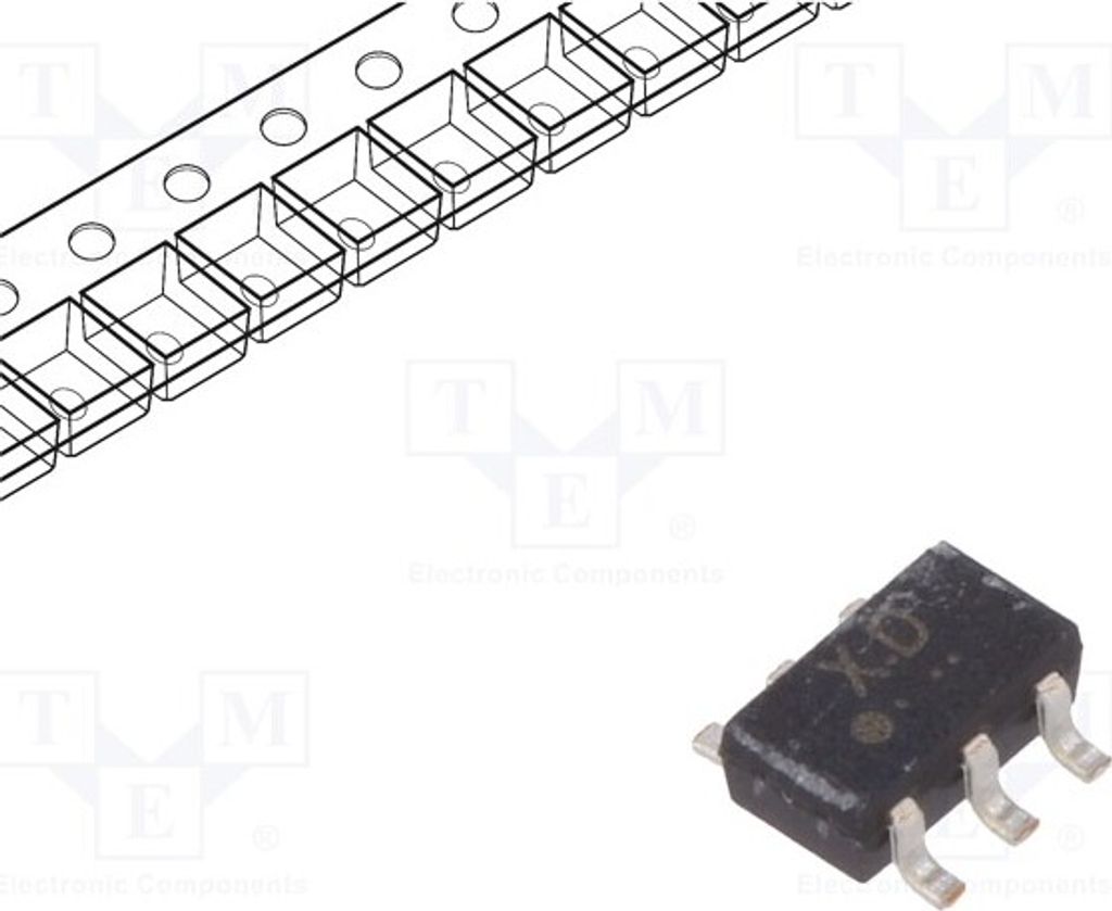 5x Transistor: NPN x2 50V BRT 0,1A 0,3W bipolar SM6 R1: 2,2kΩ RN1604(TE85L,F) NPN
