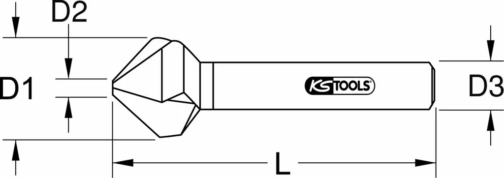 Svasatore KS Tools 336.0112 HSS 90° - Finitura Industriale No-Burr