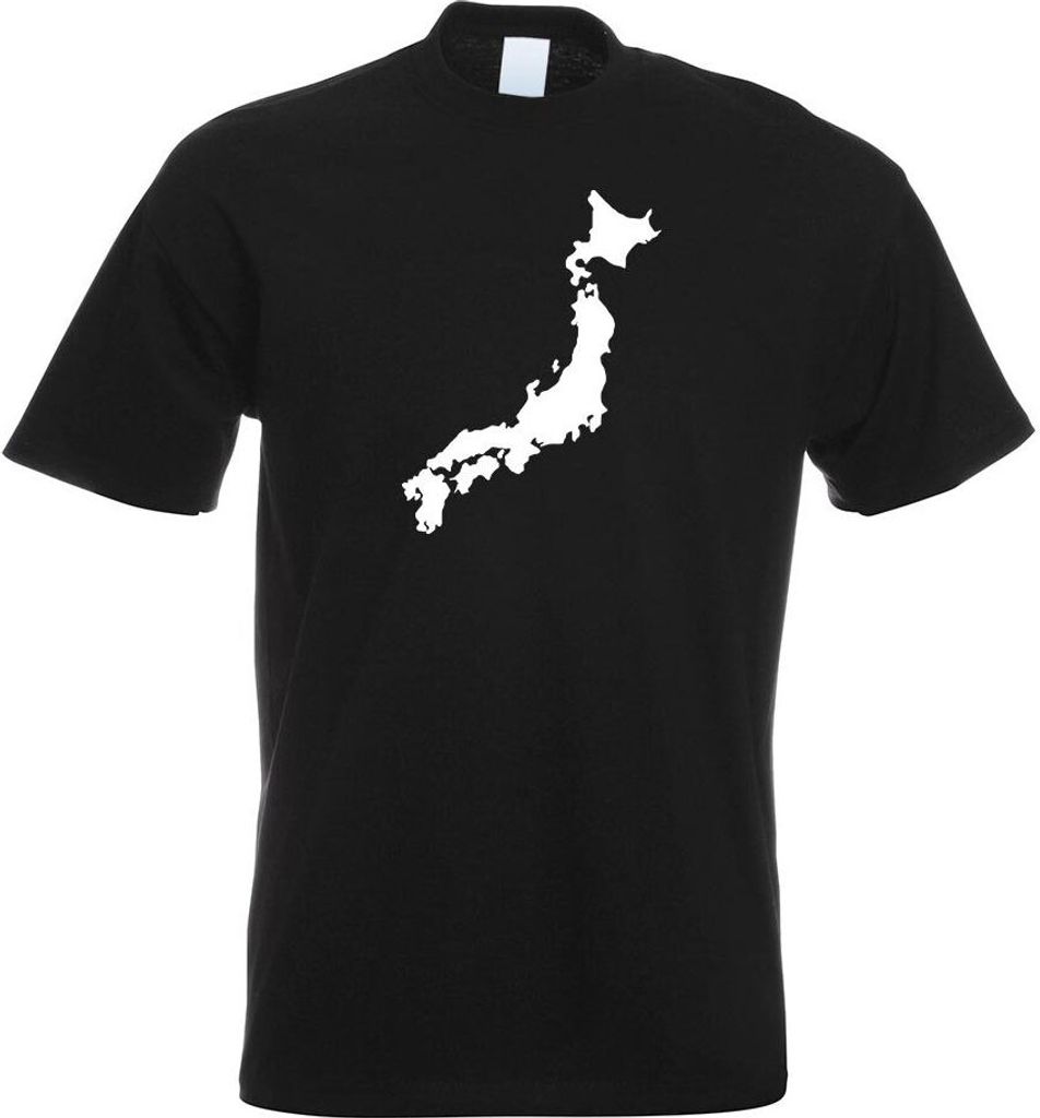 Kiwistar - T-Shirt - schwarz - Japan Umriss Kontur Herren Funshirt Bedruckt Design Sprüche Spruch Motive - mit Motiv Bedruckt - Funshirt Design - ...