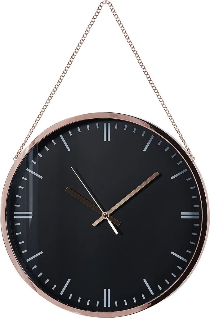 Horloge murale silencieuse noir et cuivre ø 30 cm - Lisibilité optimale
