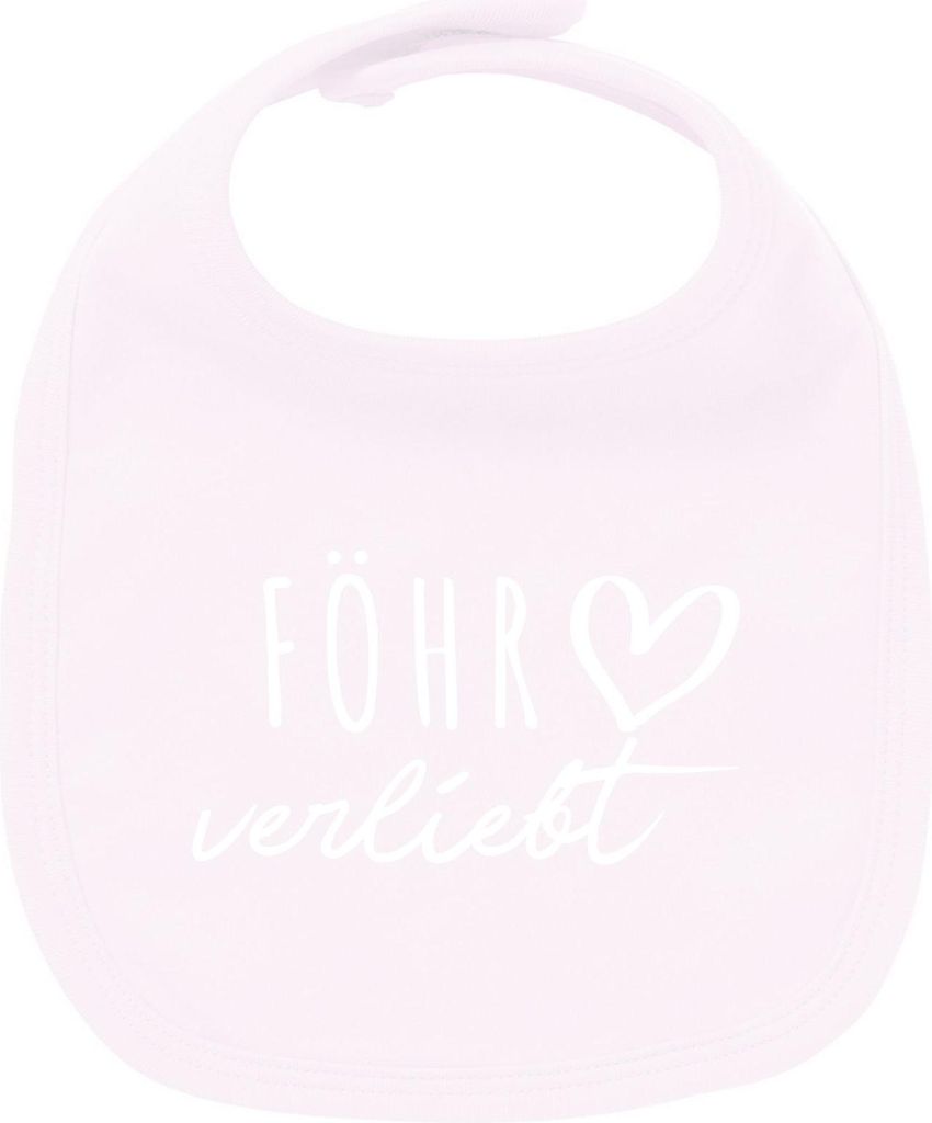 Huuraa Unisex Babylatz Föhr verliebt Geschenk Babypink Baumwolle Föhr Mitbringsel