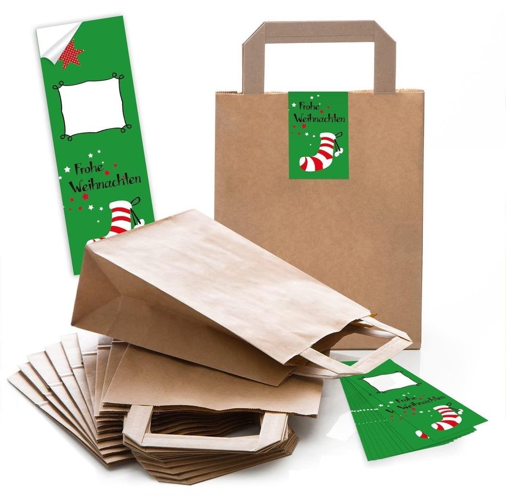 100 braune Papiertüten Geschenk-tüten Weihnachtstüten Boden Produktbild 