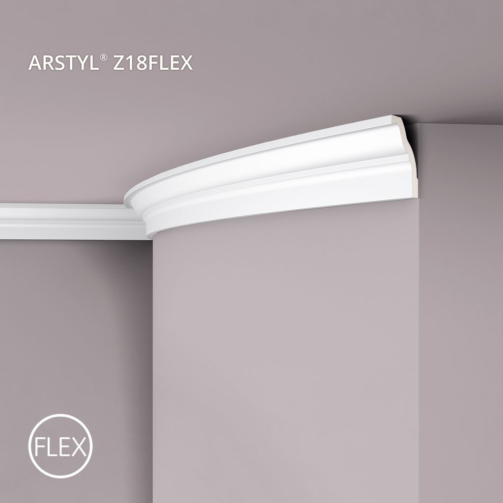 Eckleiste NMC Z18 Flex ARSTYL Noel Marquet flexible Zierleiste Stuckleiste Modernes Design weiß 2 m