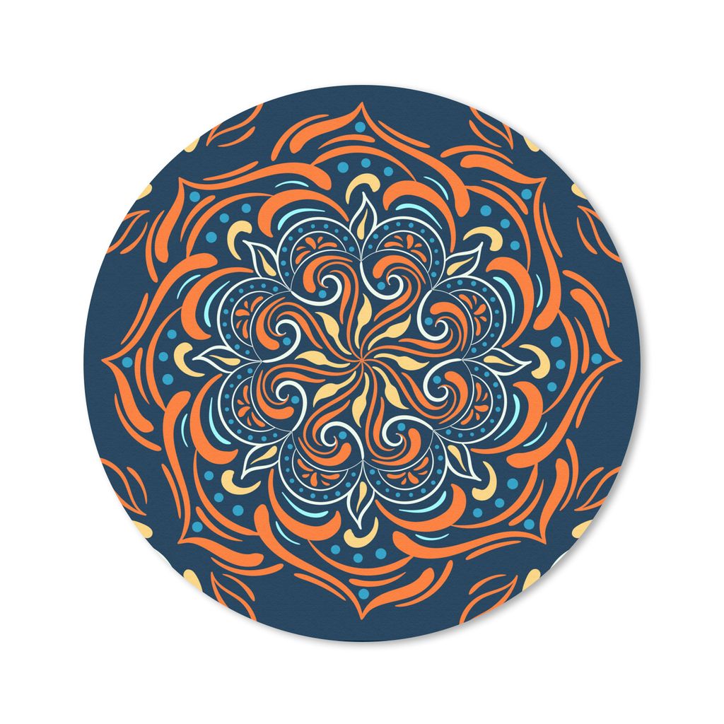 MuchoWow Mauspad Mousepad Mandala - Orange - Muster 50x50 cm - Mousepads - Maus Mat - Pad - Mausunterlage - Vinyl