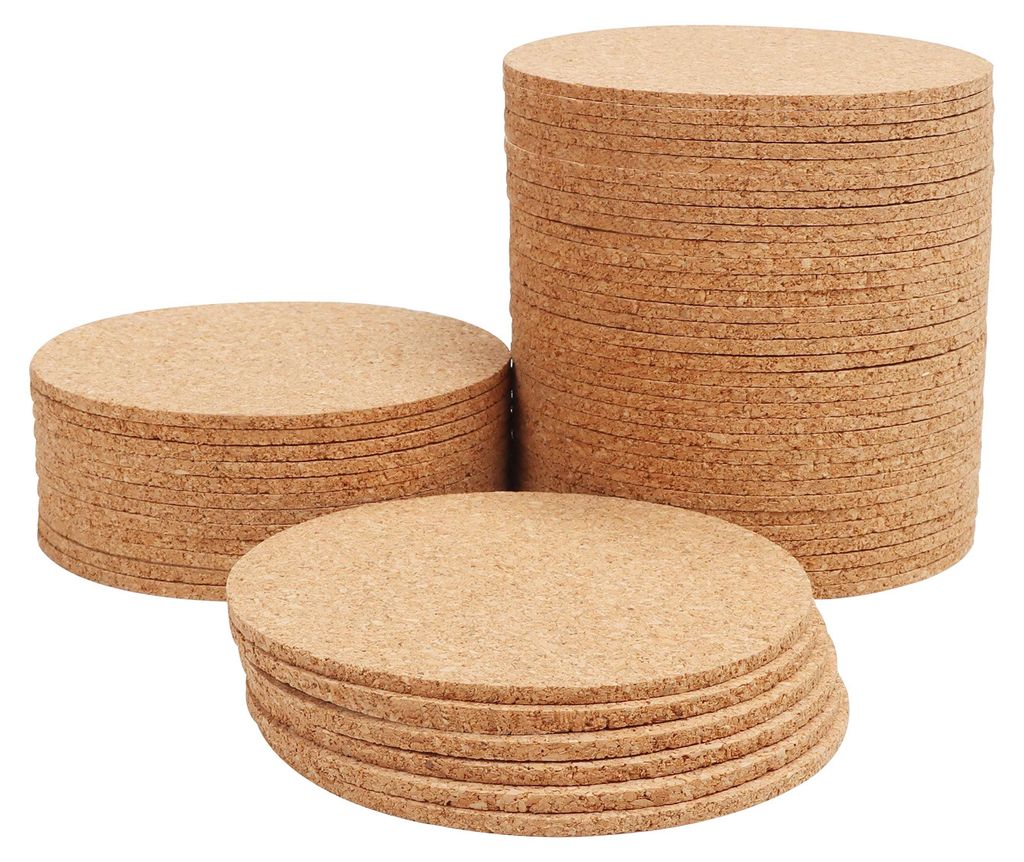 Belle Vous Runde Kork Untersetzer Gläser (50er Pack) 10 cm Produktbild 