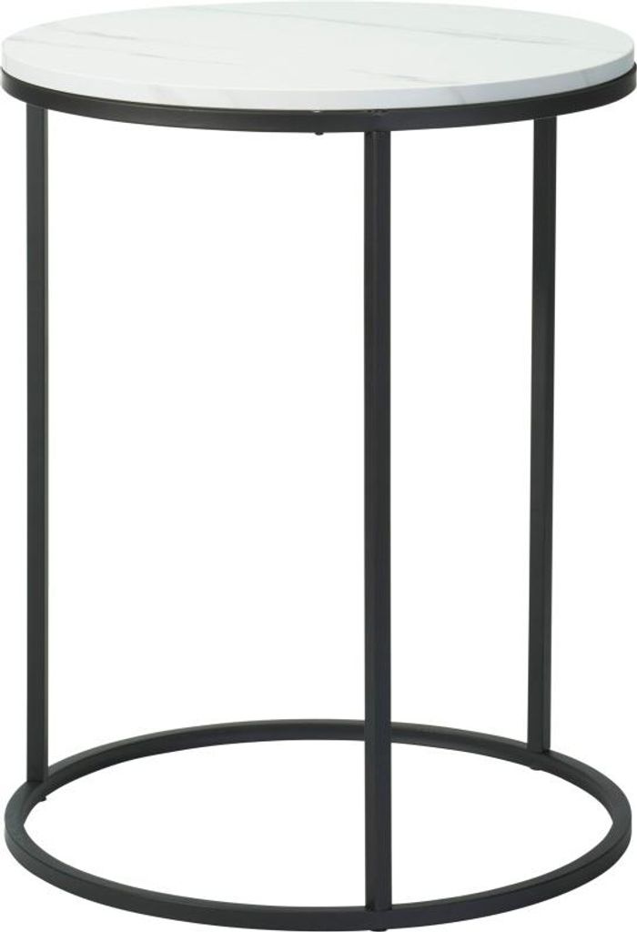 Set di 2 tavoli pieghevoli bianco/marmo 40+50 cm Immagine del prodotto 