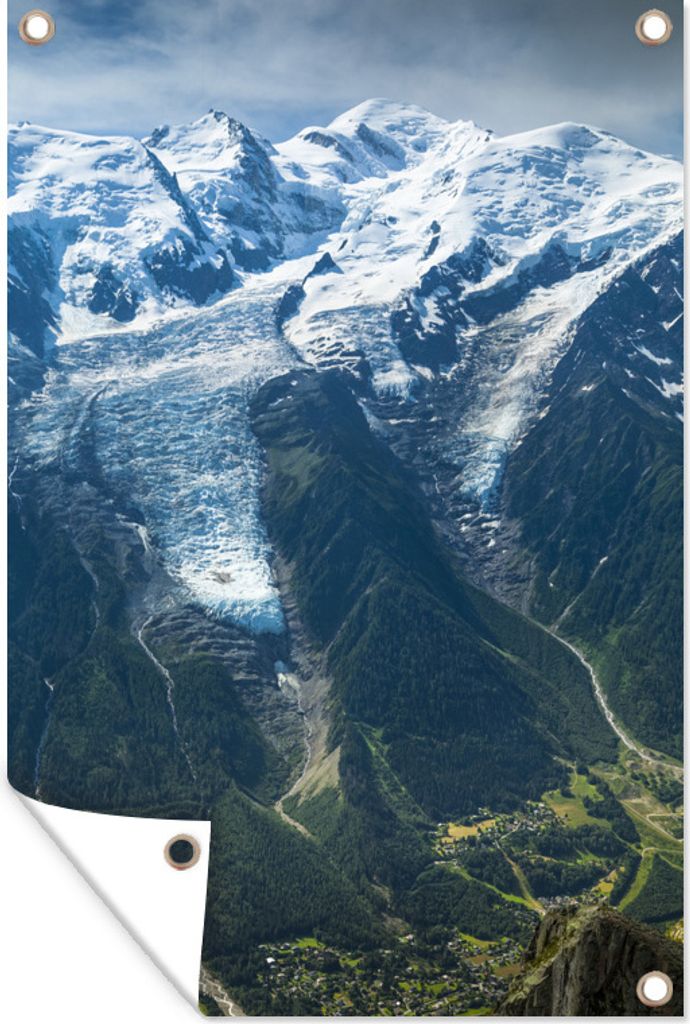 MuchoWow 80x120 cm Outdoor-Poster Gartendeko Sichtschutz Garten Poster für den Garten Fantastisches Bild des Mont Blanc