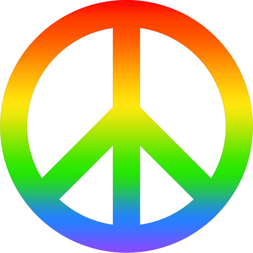 Kiwistar Peace Farbverlauf Mehrfarbig WANDTATTOO 80 x 80cm - Dekoration für Kinderzimmer Schlafzimmer Wohnzimmer Küche Badezimmer