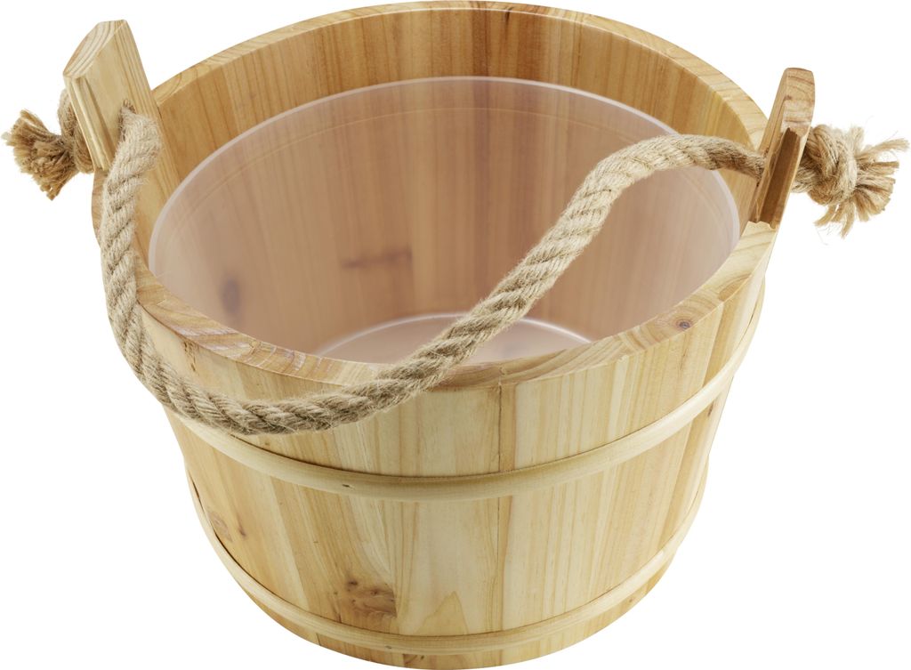 CROLL & DENECKE Saunabottich Holz mit Kunststoffeinsatz