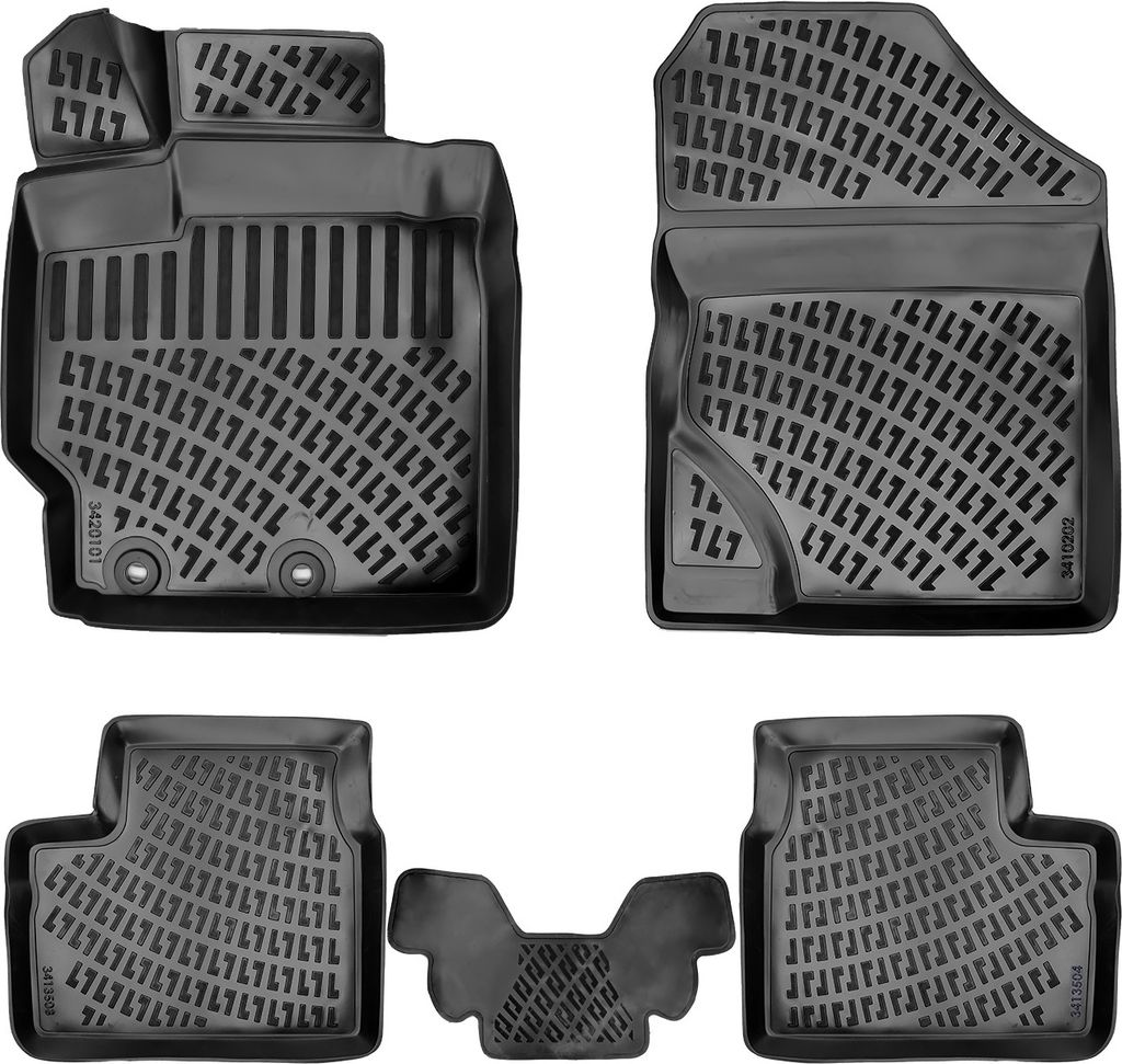 Rizline Gummimatten kompatibel mit Toyota Yaris 2.Gen XP9 2005-2011 Autofußmatten Auto Allwetter