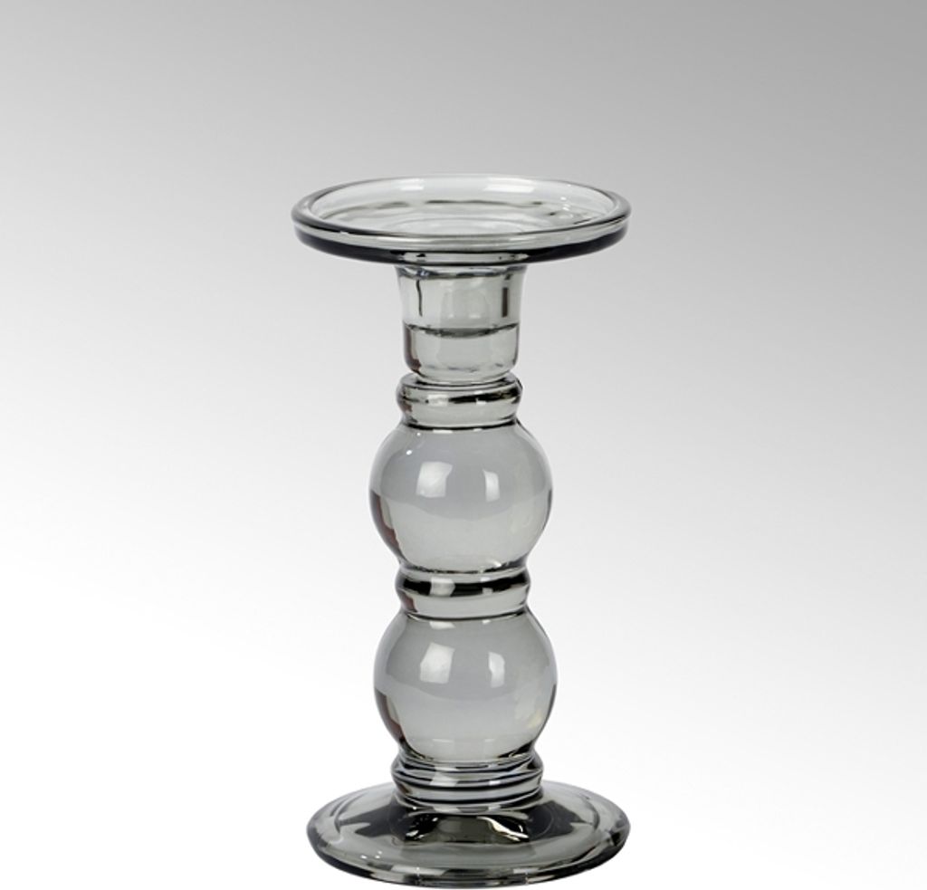 Lambert Andratx Kerzenleuchter Aus Glas – Rauchgrau, Handgefertigt, 7x9 Cm Für Stabkerzen