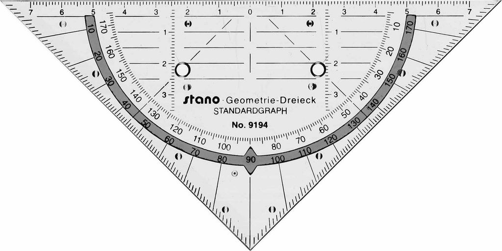 Standardgraph Geometriedreieck stano 16 cm, mit abnehmbaren Griff