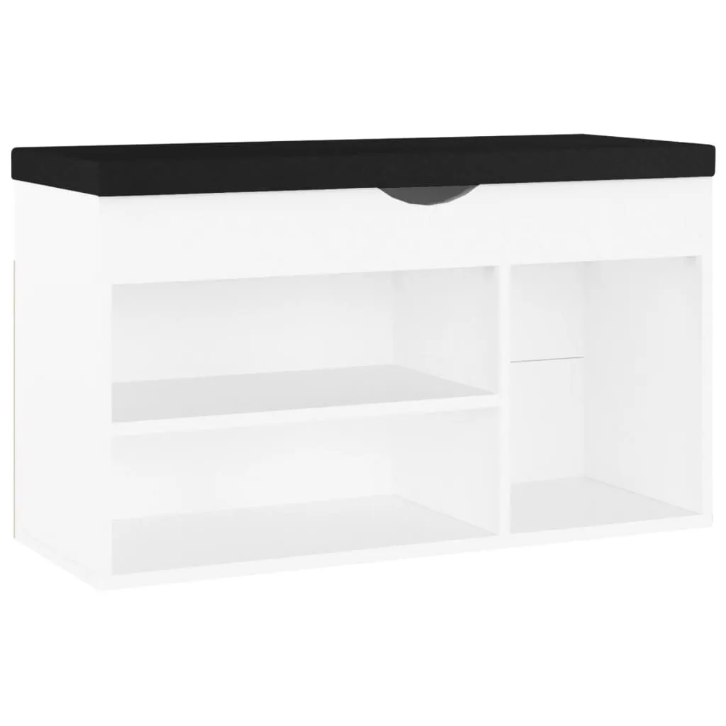 Meuble à chaussures blanc avec assise confortable pour entrée chic