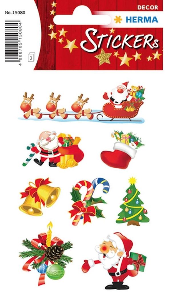 HERMA Sticker Weihnachten Santa Claus, Papier, Mehrfarbig, Produktbild 