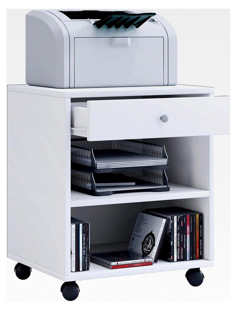 Rollcontainer | Beistellcontainer mit zwei offenen Fächern | Maße ca. H. 54 x B. 45 x T. 38 cm | Bürocontainer