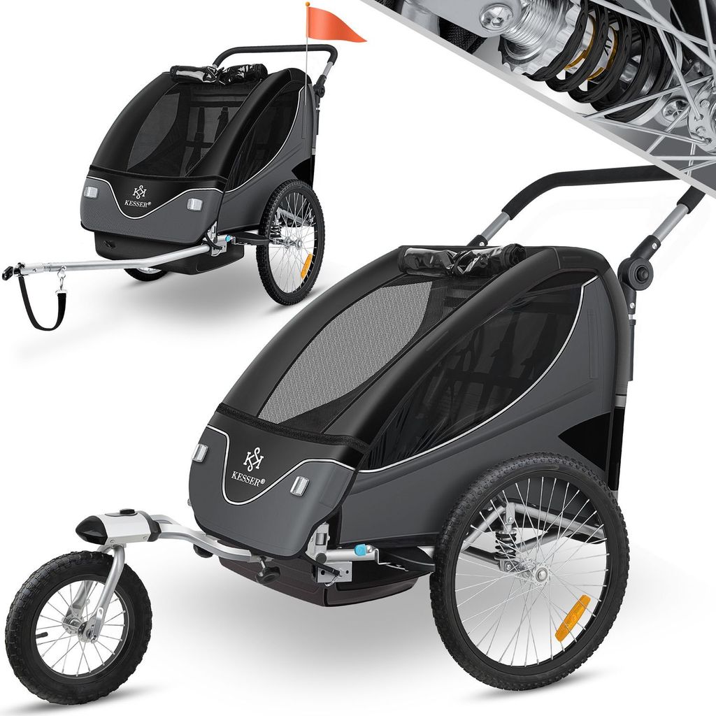 KESSER® Kinderanhänger Fahrradanhänger 360° Drehbar mit Produktbild 