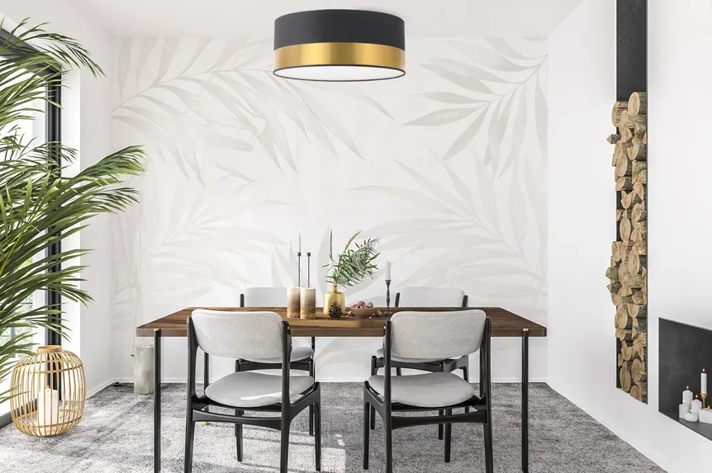 Plafoniera Elegance Plexi 40cm Nero e Oro: Luce d'Atmosfera E27 - 4
