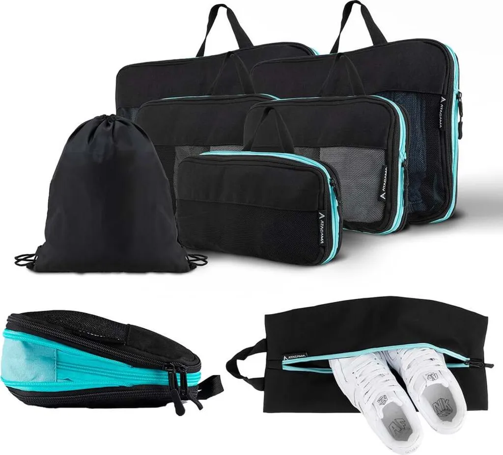 Atacama Compression Packing Cubes Set 8 - Nero - Viaggio in Zaino