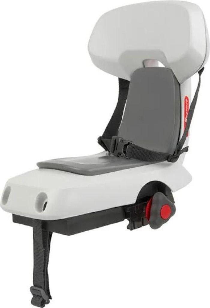 A product shot of a child's bike seat.