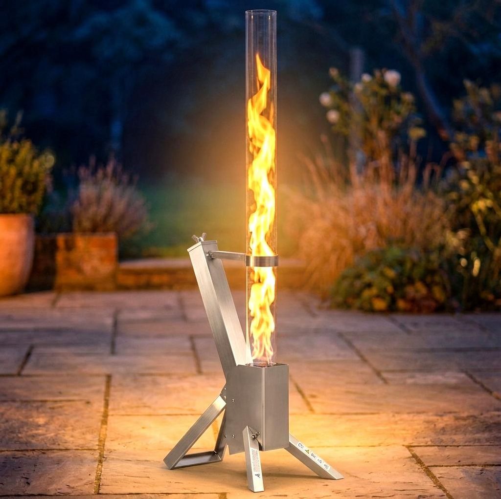 Pellet Feuersäule Feuerrohr Pelletfackel Terrassenheizer Produktbild 