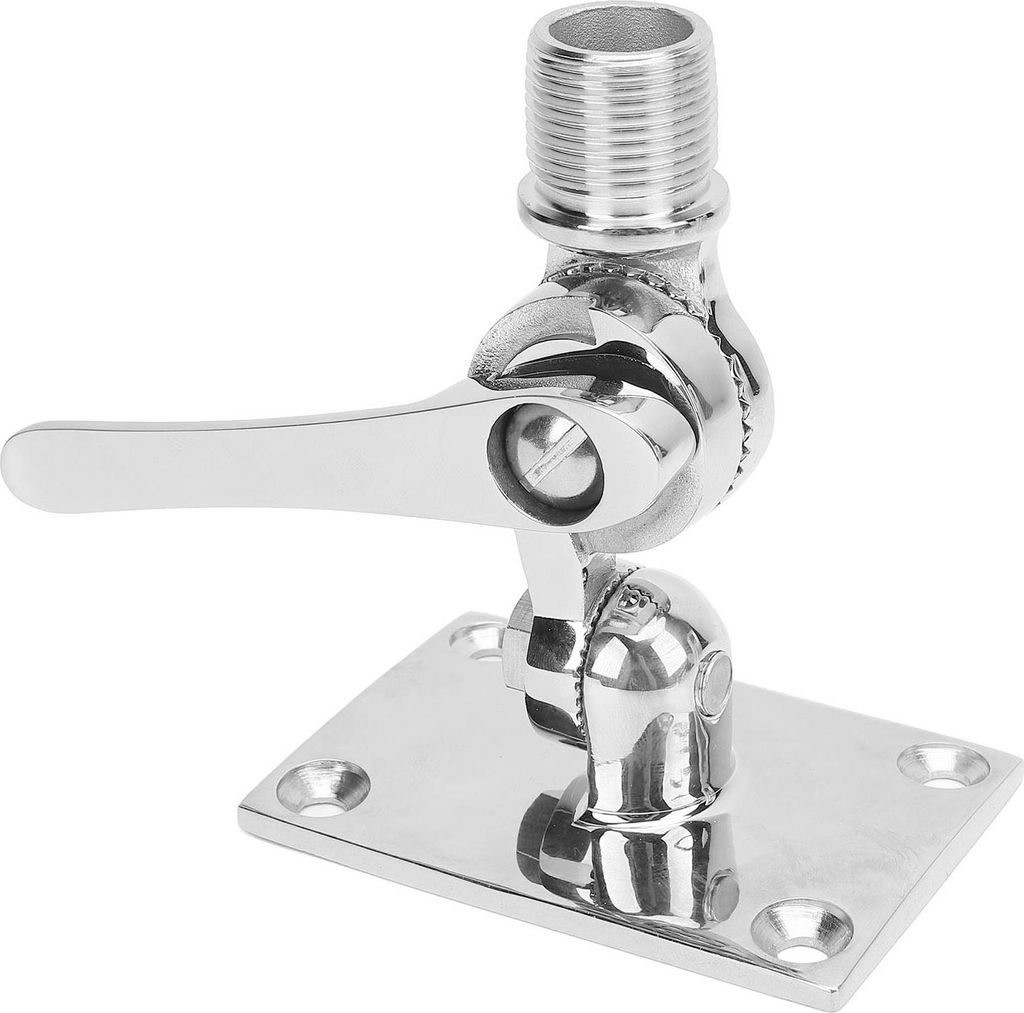 Marine-UKW-Antennenhalterungen, polierter Edelstahl 316, verstellbare Ratschen-Basishalterung für Boote, 2,5 cm
