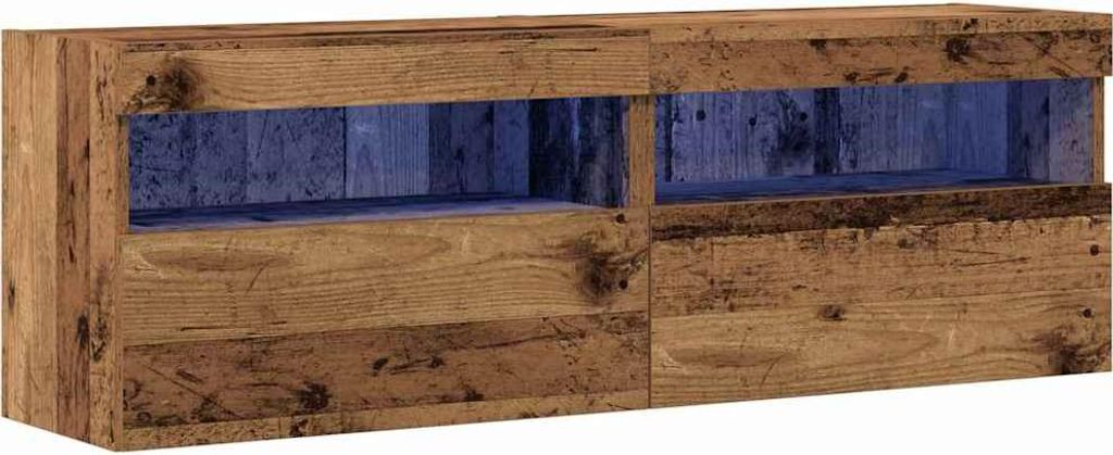 SYFAX TV-Wandschrank 2 pcs Altholz 60 x 30 x 40 cm Holzwerkstoff