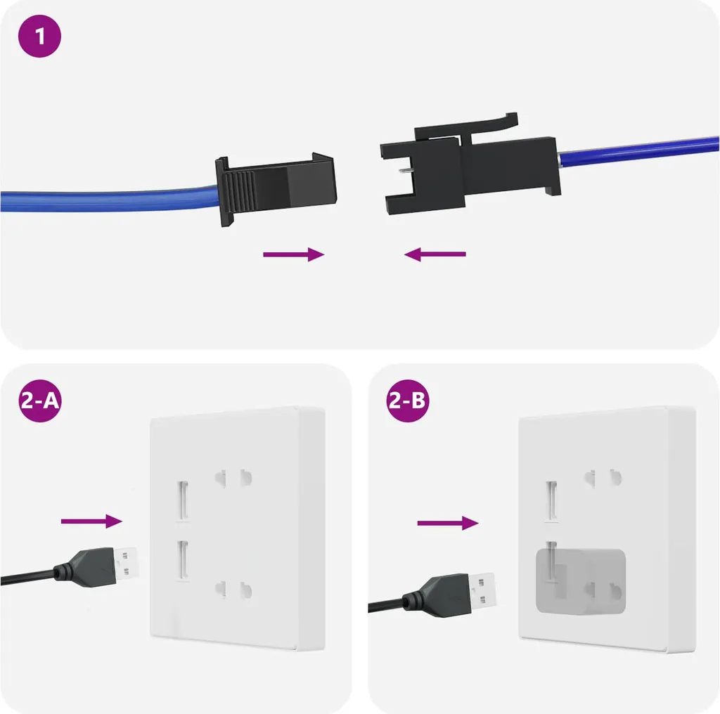 Set 2 Strisce LED Nero e Trasparente 210cm - Illuminazione Interni Pro - 6