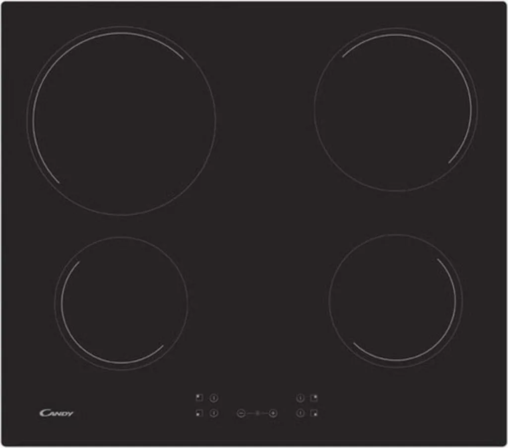 Plaque Vitrocéramique 4 Feux Candy CH64CCB - Cuisson Rapide 2300W pour Famille