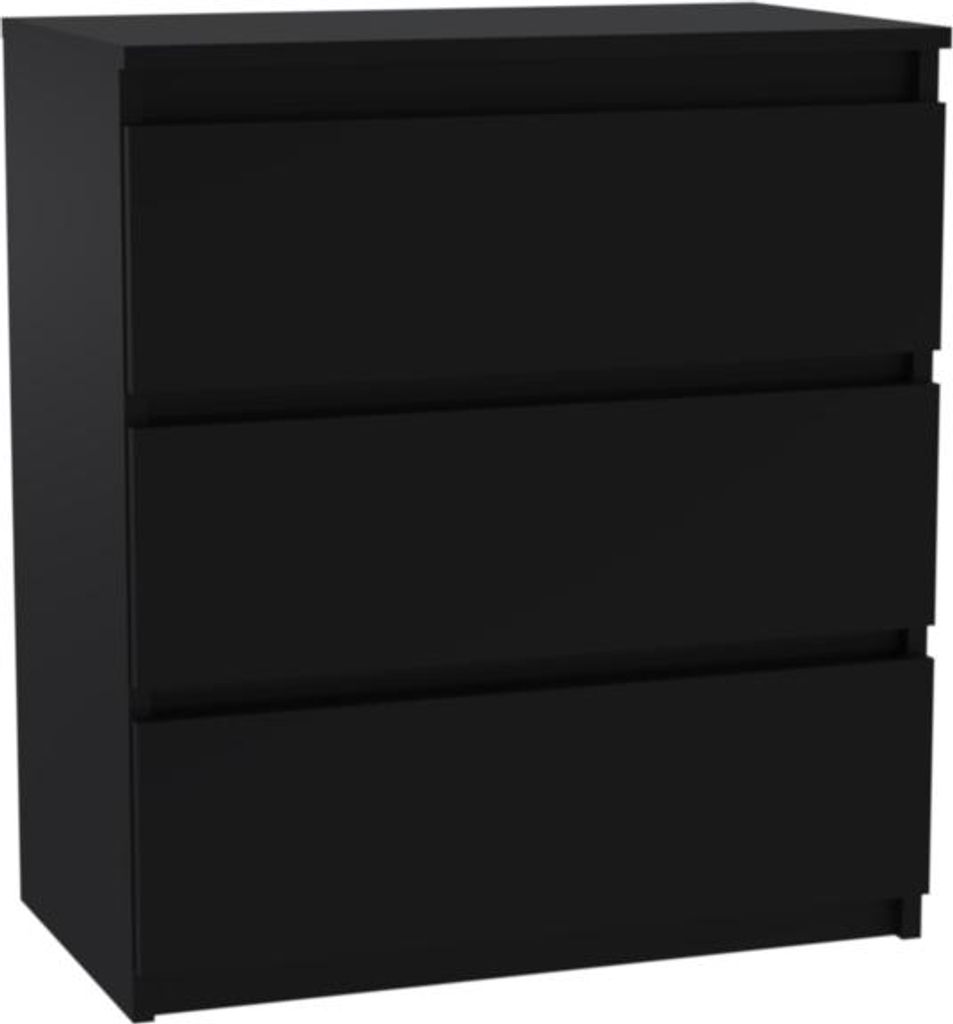 Kommode - 3 Schubladen - 70 cm - Schwarz - Moderne Sideboard - Hohe Qualität