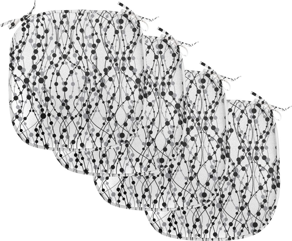 ABAKUHAUS Geometrisch Polster für Esszimmerstühle, Eighties Inspirations, Dekoratives wasserfestes Kissen mit Riemen für Küchensitze, 40 cm x 4...