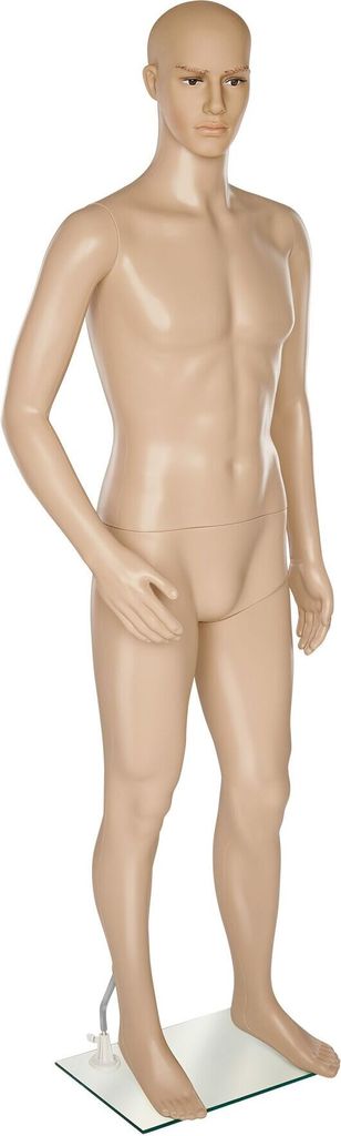 A full-body male mannequin on a white background.