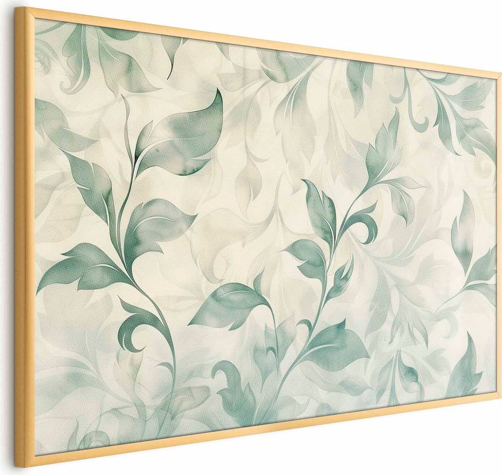 Posterpapier Poster - Watercolor Green-Beige Leaves 30x21 cm Blätter f-H-10016-ao-a