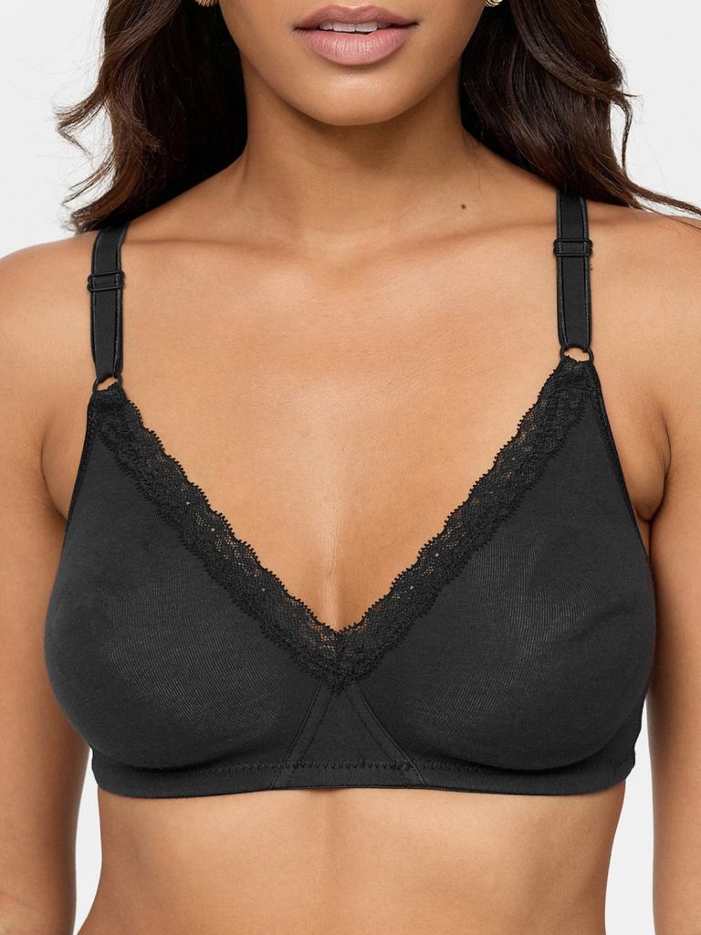 NUR DIE Spitzen-BH Baumwoll - schwarz - 95 C Produktbild 