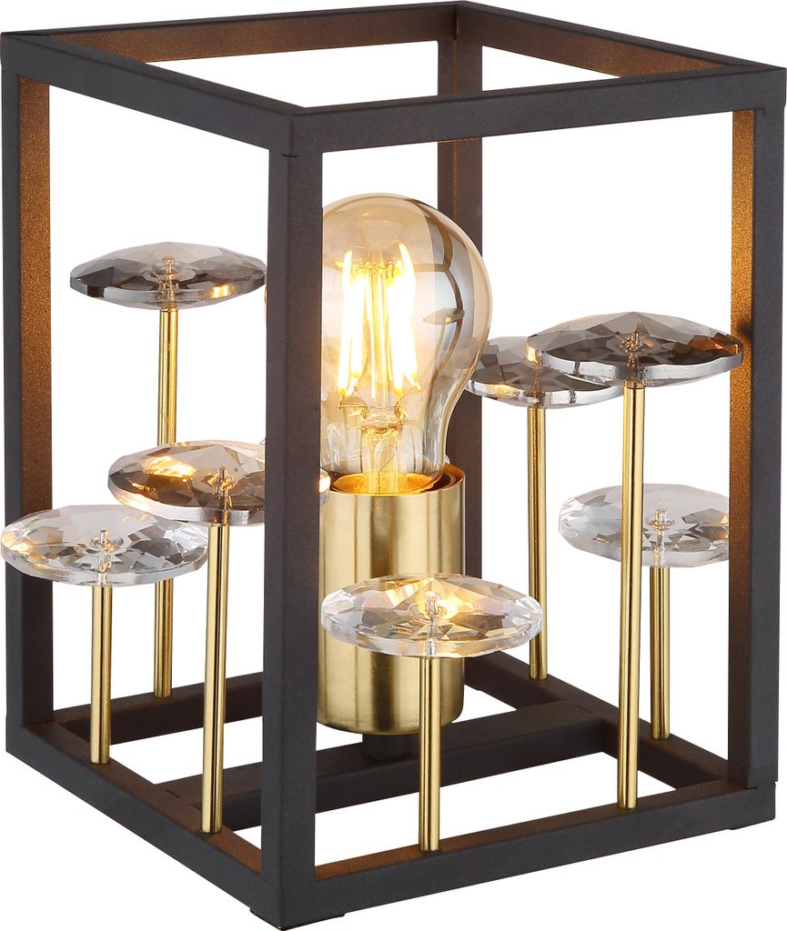 Globo Lighting Tischleuchte Metall schwarz matt, 1x E27