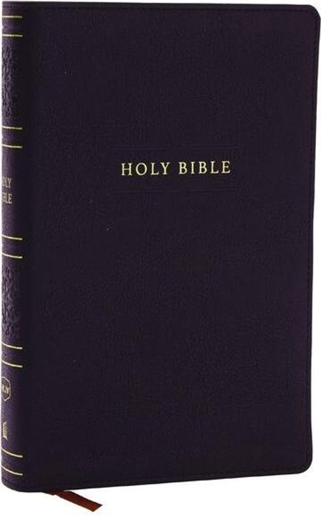 NKJV Personal Size Large Print Bible with 43,000 Cross References, Black Leathersoft, Red Letter, Comfort Print (Thumb Indexed)