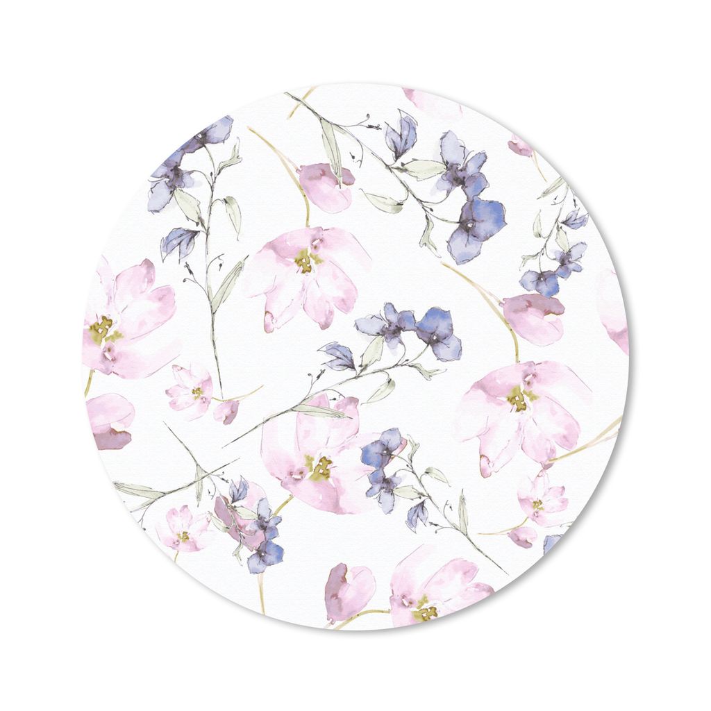 MuchoWow Mauspad Mousepad Blumen - Aquarell - Bohème - Muster 40x40 cm - Mousepads - Maus Mat - Pad - Mausunterlage - Schreibtisch Accessoires